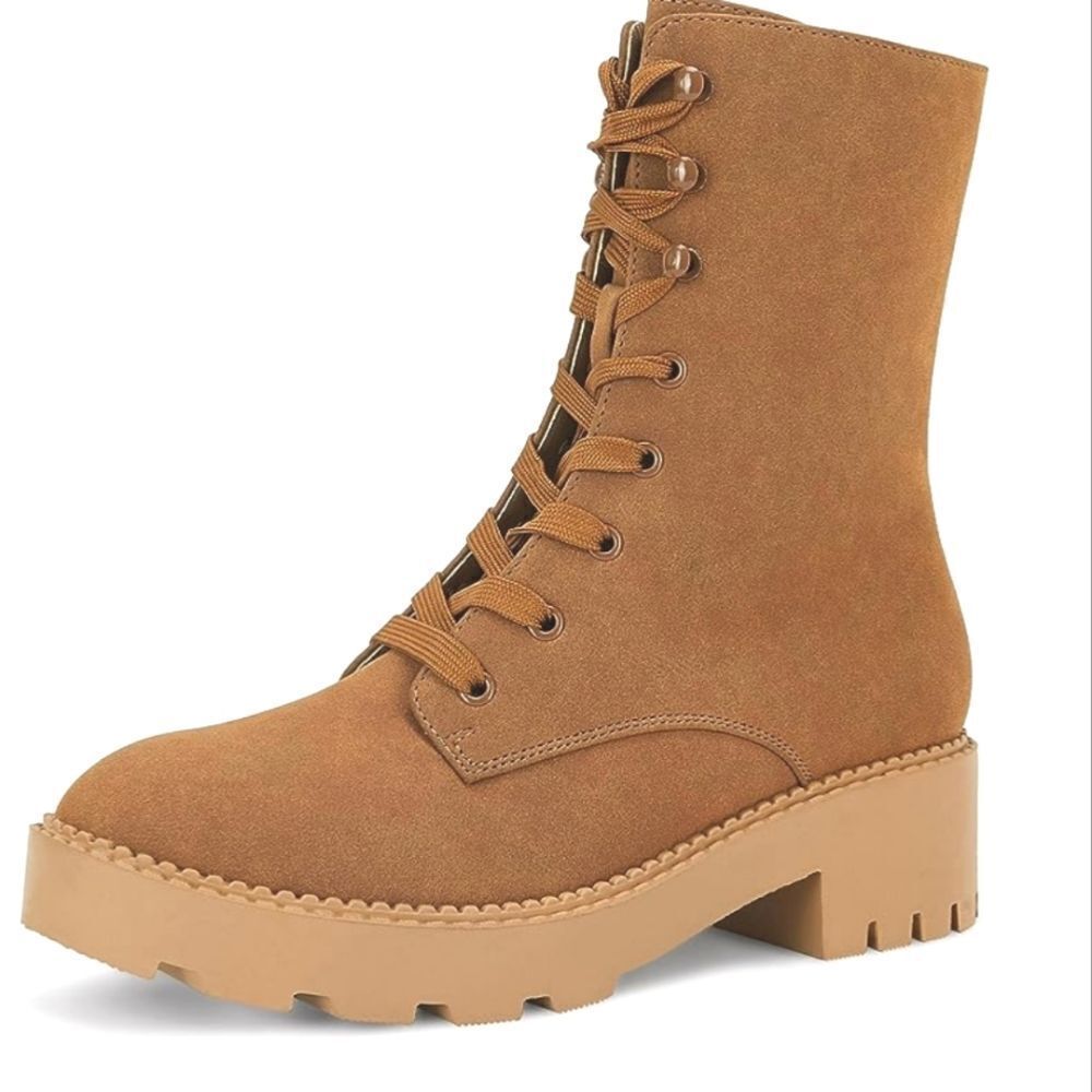 (A-2922) ZBY Women's Combat Boots Sz 8.5